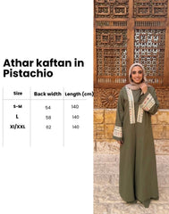 Athar kaftan in pistachio with basic dress