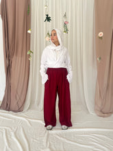 LINEN PANT IN BURGUNDY