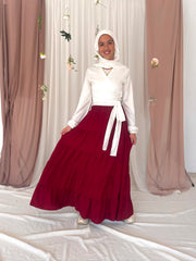 ZAHRA SKIRT IN BURGUNDY