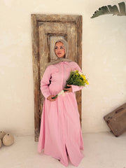 Poplin Maxi Dress - Pink
