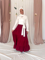 ZAHRA SKIRT IN BURGUNDY