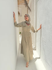 Poplin Maxi Dress - Olive