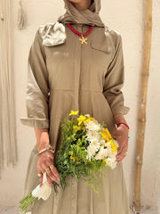 Poplin Maxi Dress - Olive