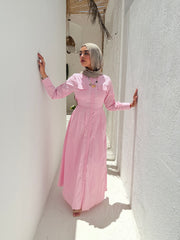 Poplin Maxi Dress - Pink