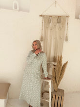 Stripe Flower Shirt dress - Olive