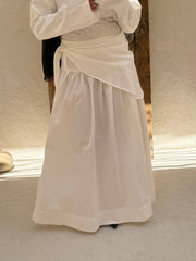Poplin Cross Skirt - White