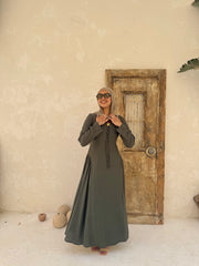 Ellah Bow Dress - Olive