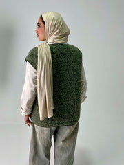 Cozy wool vest in olive