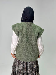 Balloon wool vest in olive