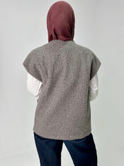 Balloon wool vest in Grey