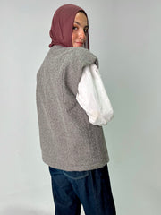 Balloon wool vest in Grey