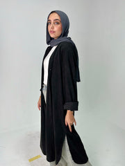 Long ribbed shirt in Black