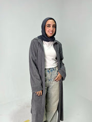 Long ribbed shirt in Grey