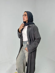 Long ribbed shirt in Grey