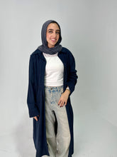 Long ribbed shirt in Navy