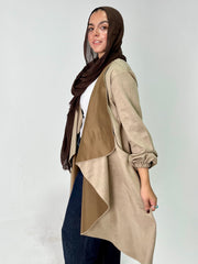 suede brown cardigan