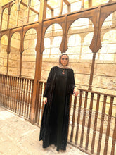 Layla velvet kaftan in Black