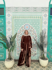 Hayah velvet Jumpsuit in Brown