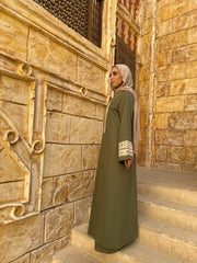 Athar kaftan in pistachio with basic dress