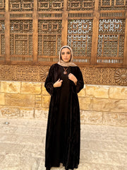 Layla velvet kaftan in Black