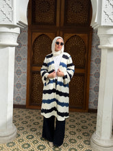 Striped Long Cardigan in Blue