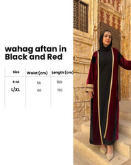 Wahag kaftan in black and red