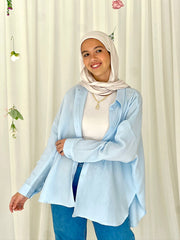 LUJAIN SHORTSHIRT IN baby blue