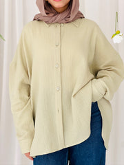 LUJAIN SHORTSHIRT IN PISTACHIO