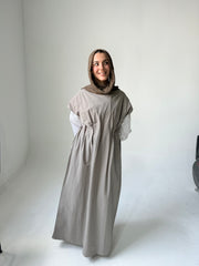 Basic Cut Dress Gabardine - Cafe