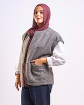 Balloon wool vest in Grey