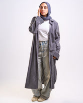 Long ribbed shirt in Grey