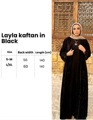 Layla velvet kaftan in Black