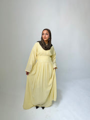Lorna Linen Blend Midi Dress - Yellow