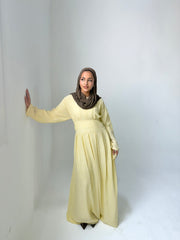 Lorna Linen Blend Midi Dress - Yellow
