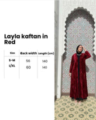 Layla velvet kaftan in Red
