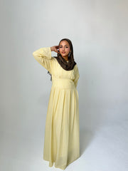 Lorna Linen Blend Midi Dress - Yellow