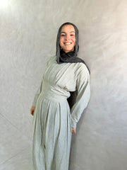 Lorna Linen Blend Midi Dress - Olive
