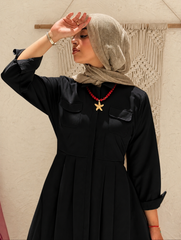 Poplin Maxi Dress - Black