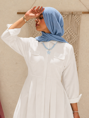 Poplin Maxi Dress - white