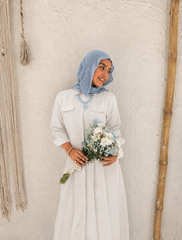 Poplin Maxi Dress - white