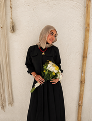Poplin Maxi Dress - Black