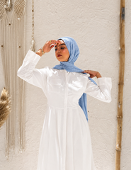 Poplin Maxi Dress - white