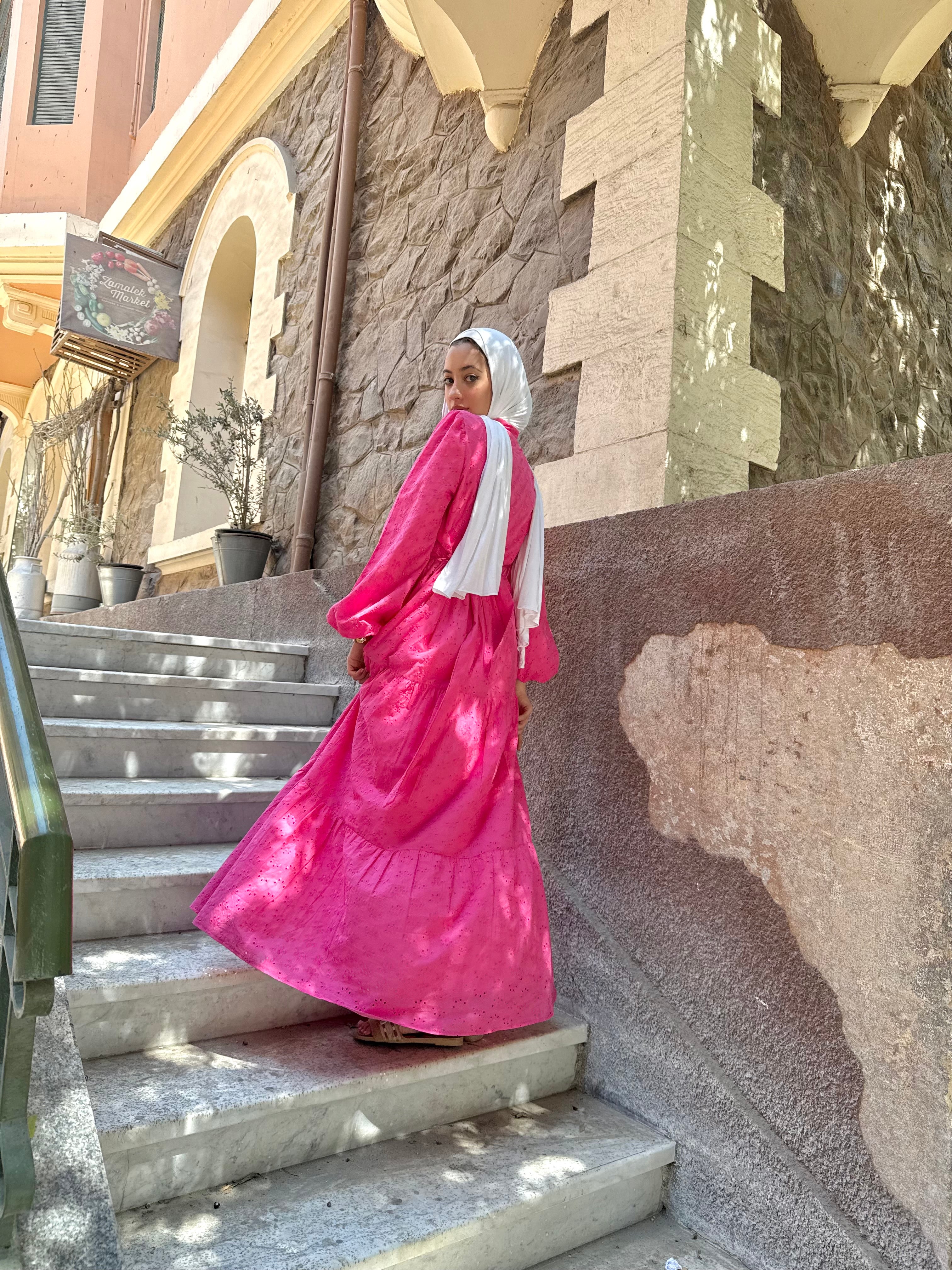 Jasmine dress in hot pink