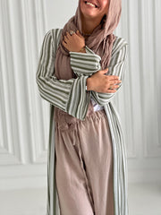 Kinted cardigan in olive