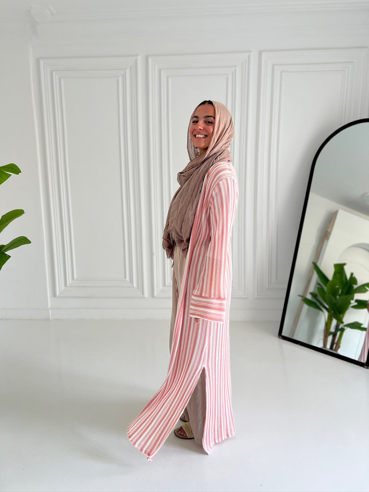 Kinted cardigan in pink