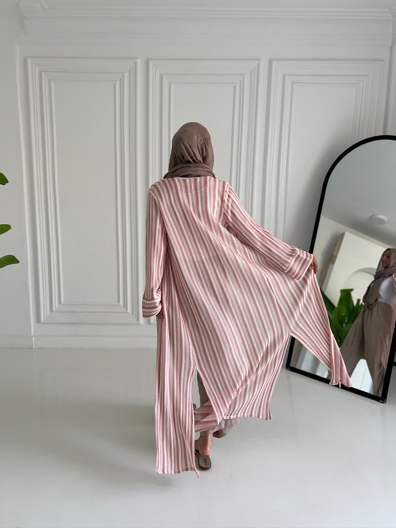 Kinted cardigan in pink