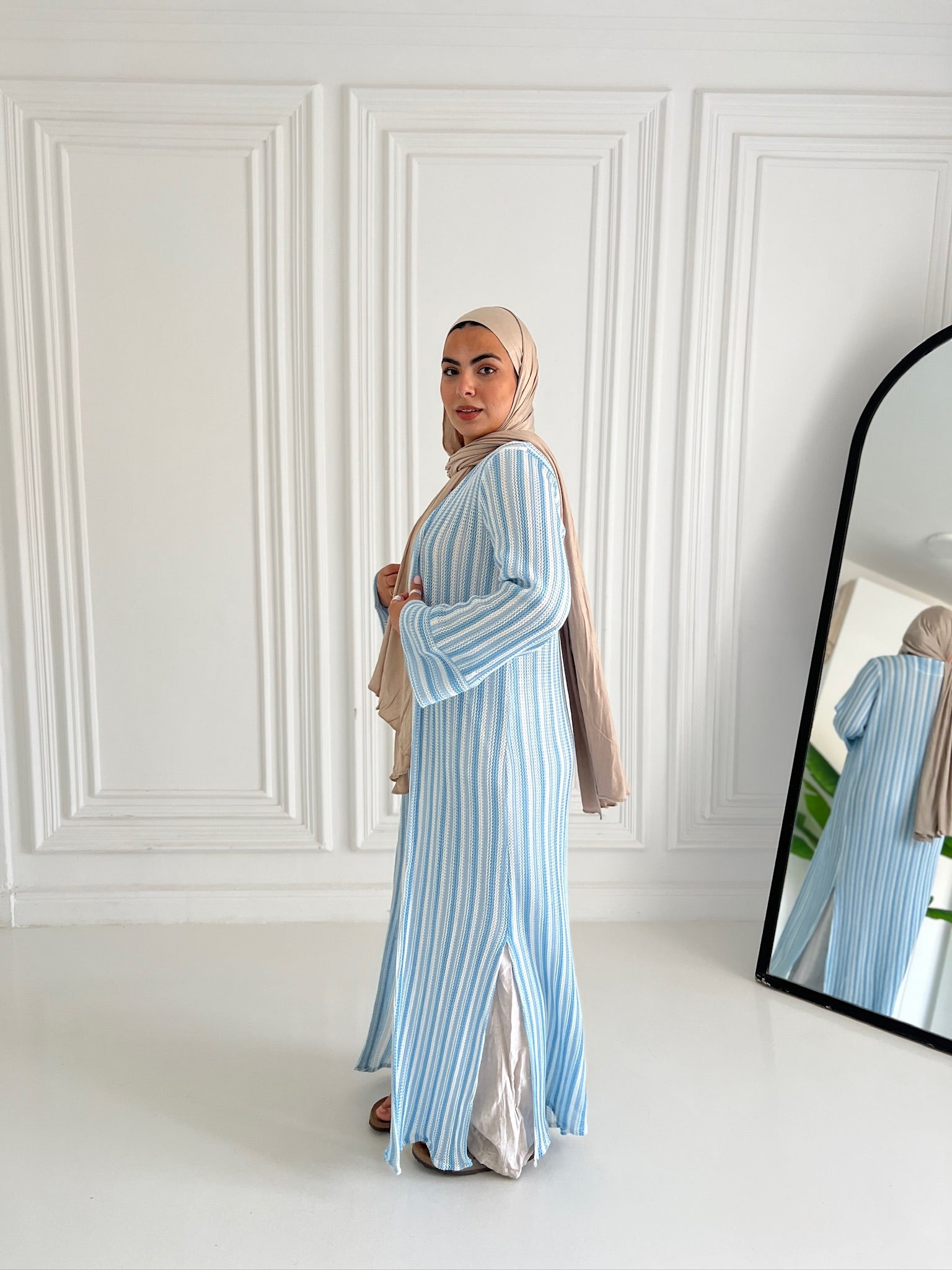 Kinted cardigan in baby blue