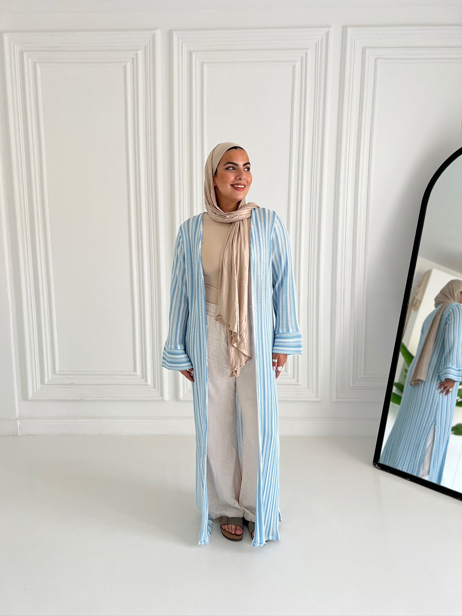 Kinted cardigan in baby blue