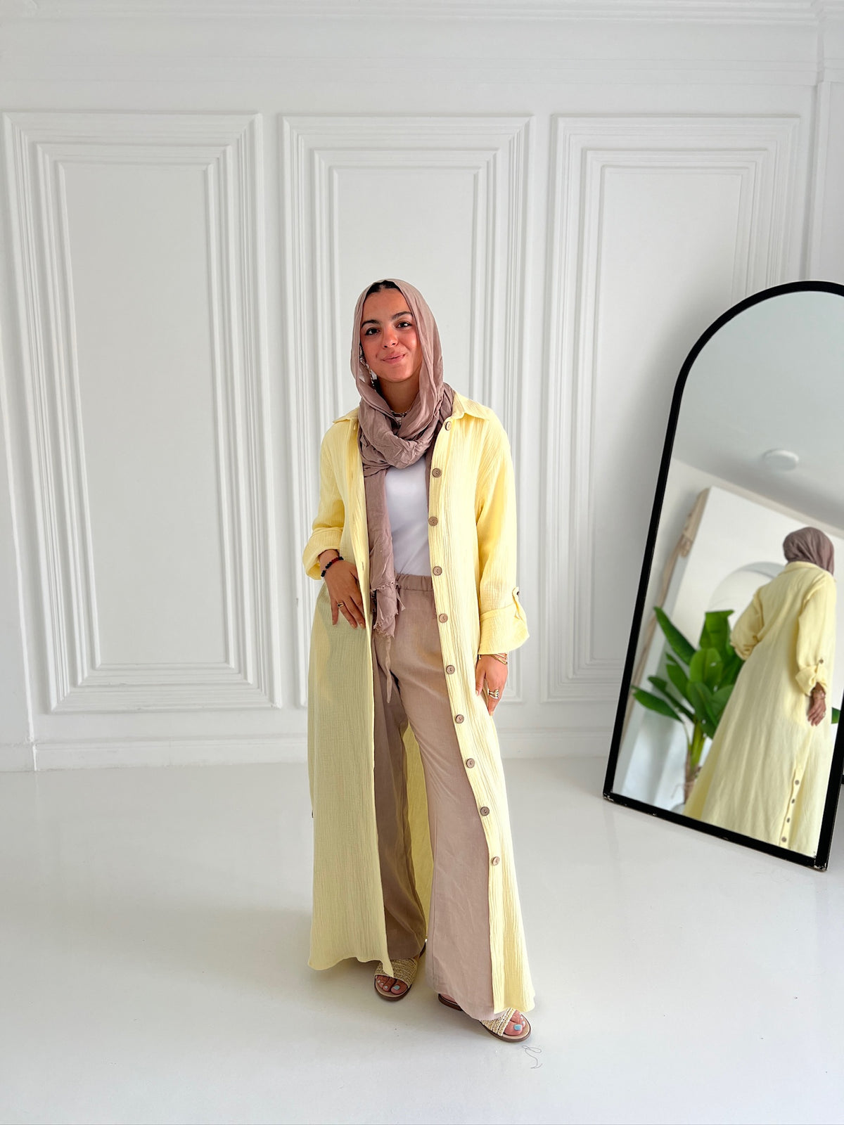 Sola shirt dress in yellow