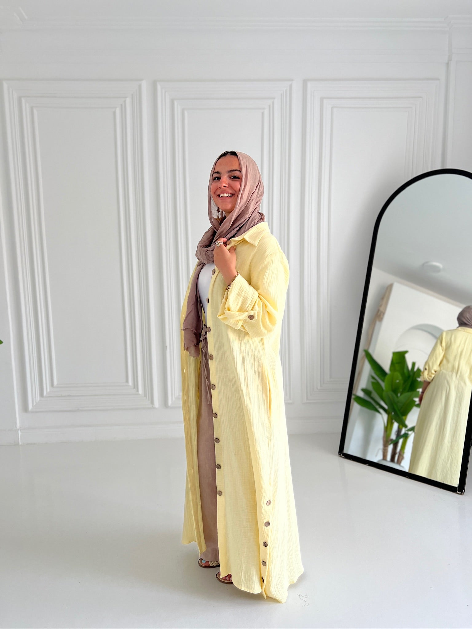 Sola shirt dress in yellow